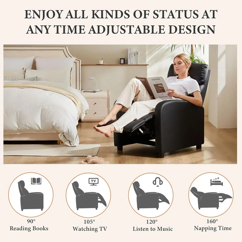 Fauteuil inclinable de massage pour adulte Sweetcrispy, siège de cinéma maison réglable avec support lombaire