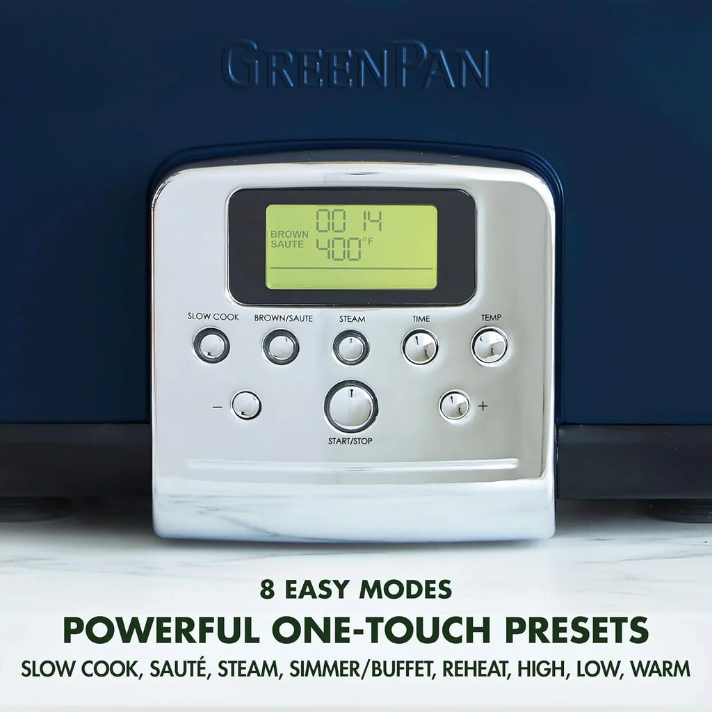 Mijoteuse électrique programmable 8 en 1 de 6 litres avec couvercle lavable au lave-vaisselle et base amovible