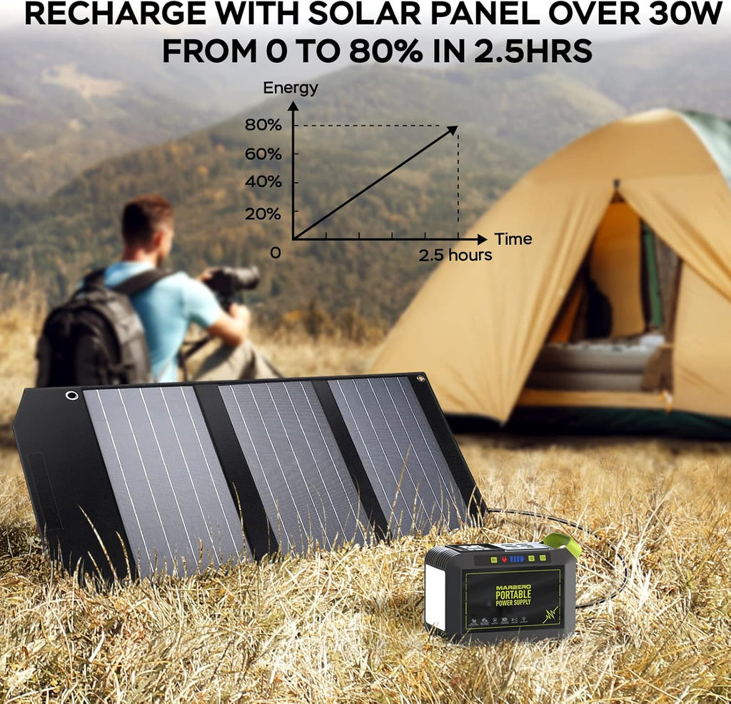 Centrale électrique portable 88 Wh, générateur solaire au lithium pour camping, charge rapide avec prise secteur, batterie externe de 120 W de pointe